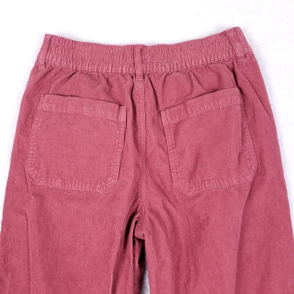 Forever 21 Corduroy Pants Pleated Straight Leg Medium Pink Coastal - Picture 10 of 10